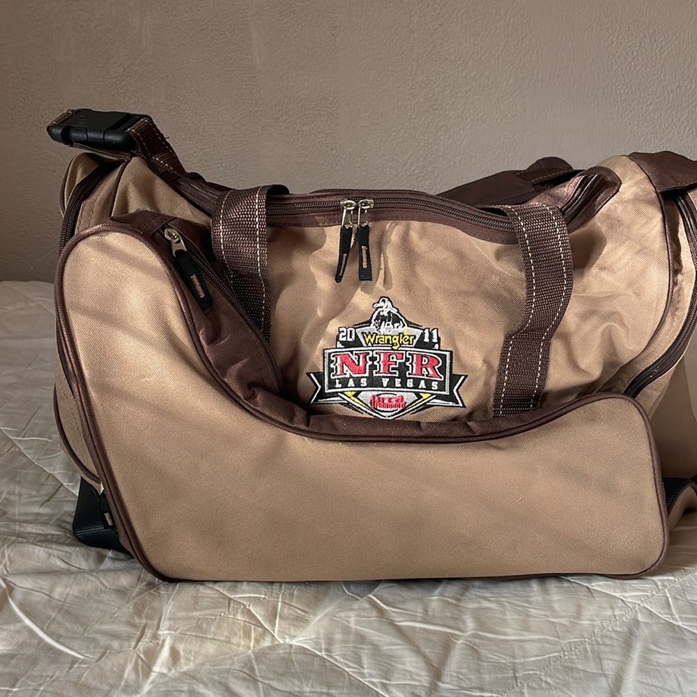 Justin NFR 2011 Boot Bag Las Vegas PRCA Tan and Brown.